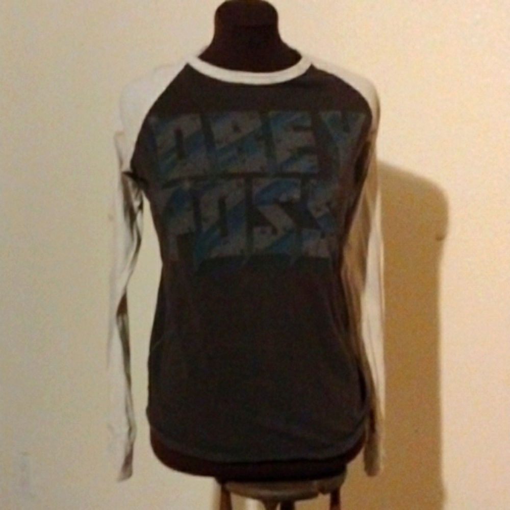 Obey medium long sleeve black and white shirt.